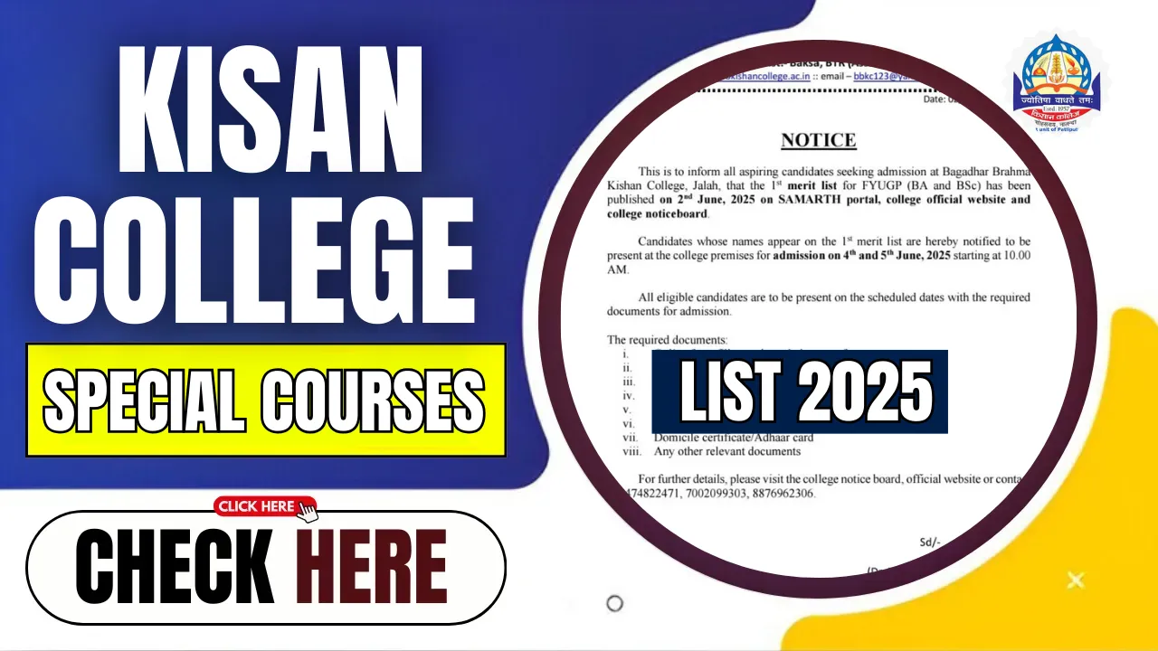 Kisan College Special Courses List 2025