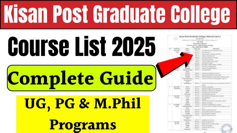 Kisan Post Graduate College Course List 2025