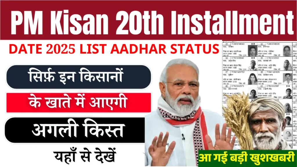 PM Kisan 20th Installment Date 2025 List Aadhar Status