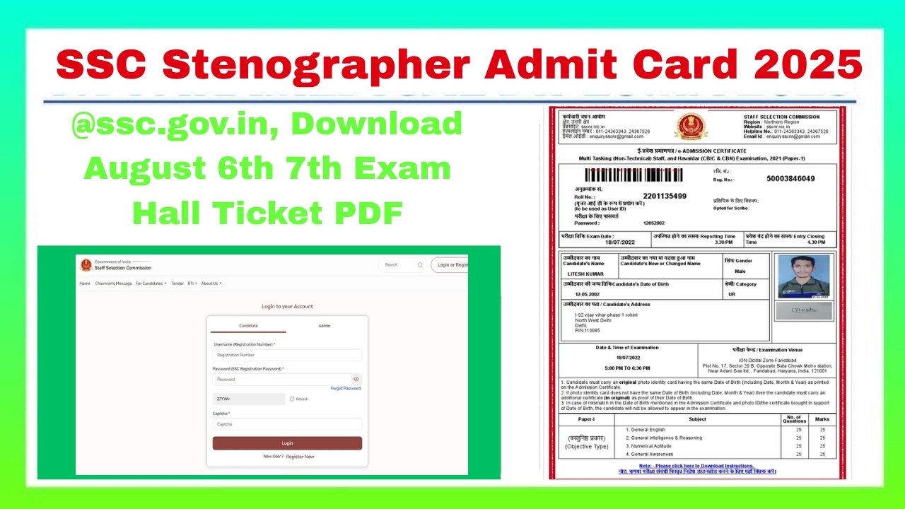 SSC Stenographer Admit Card 2025